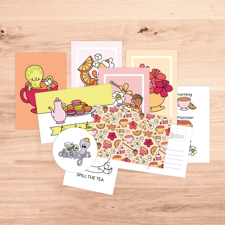 Fall Tea Time - Postcards