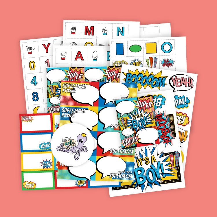 Superhero Baby Shower Stationery